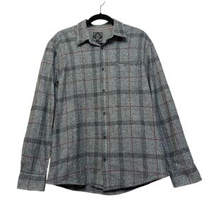 🦋2 For $50🦋Point Zero Gray Cotton Plaid Button-Down Shirt